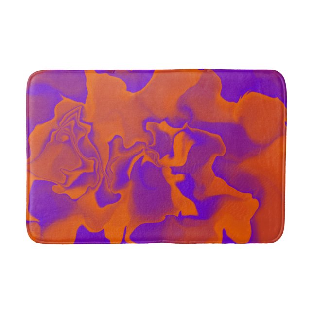Muster für lila und orangefarbene Waves Badematte (Vorderseite)