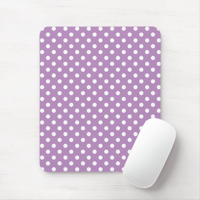 Muster für Lila und weiße Polka-Punkte Mousepad (Mit Mouse)