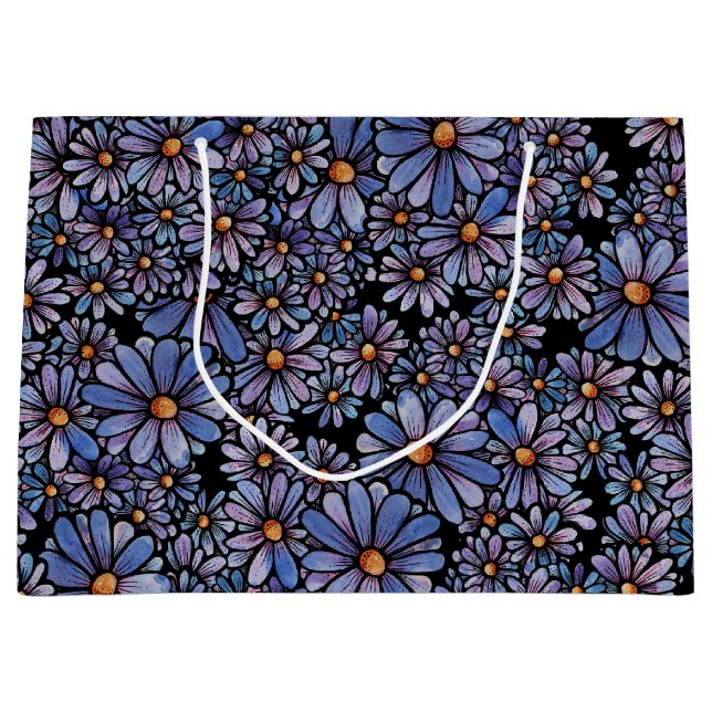 Muster für lila Wildblume Große Geschenktüte (Vorderseite)