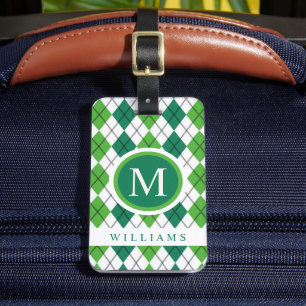 Muster für Limone Weißwaldgrün-Raute Gepäckanhänger