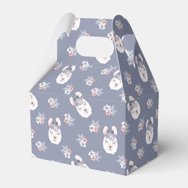 Muster für Llamas und Blume Geschenkschachtel (Vorderseite)