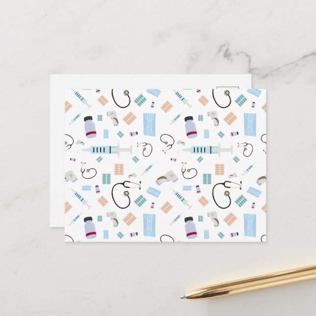 Muster für medizinische Versorgung Postkarte (Vorderseite/Rückseite Beispiel)