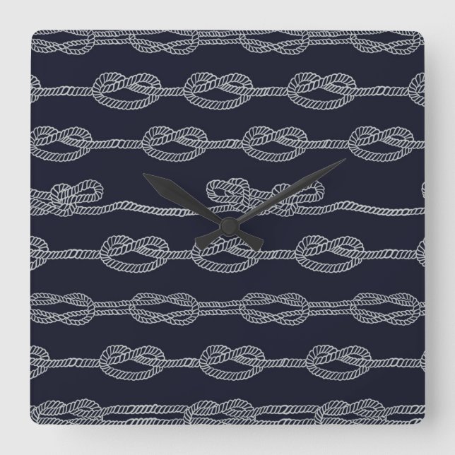 Muster für Meeresknochen Quadratische Wanduhr (Vorderseite)