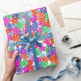Muster für mehrfarbige Blume Geschenkpapier