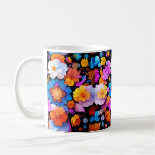 Muster für mehrfarbige Blume Kaffeetasse