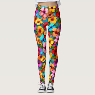 Muster für mehrfarbige Blume mit Blumenmuster-3635 Leggings
