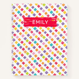 Muster für mehrfarbige Crayon-Quadrate Notizbuch