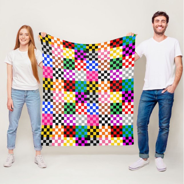 Muster für mehrfarbige Patchwork-Karo Fleecedecke (Von Creator hochgeladen)