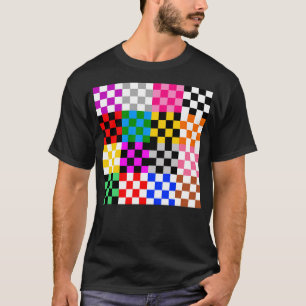 Muster für mehrfarbige Patchwork-Karo T-Shirt