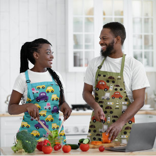 Muster für mehrfarbige Spielzeugautos Schürze