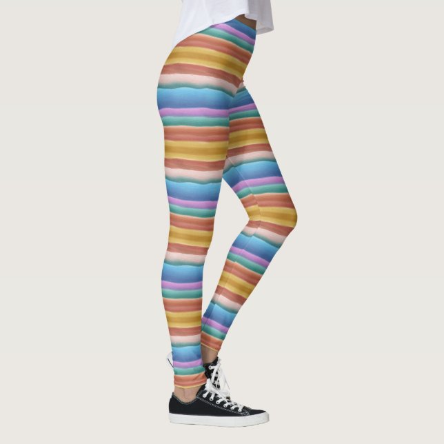 Muster für mehrfarbige Wasserfarben Leggings (Rechts)