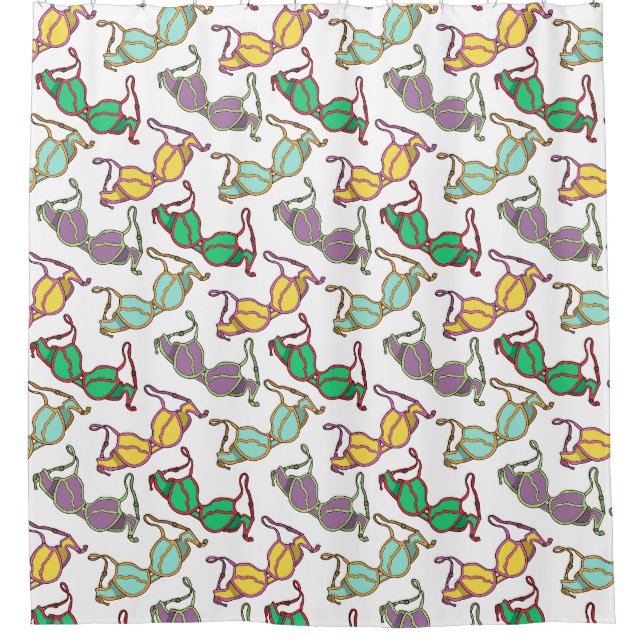 Muster für mehrfarbiges BH Duschvorhang (Vorderseite)