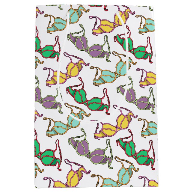 Muster für mehrfarbiges BH Mittlere Geschenktüte (Vorderseite)