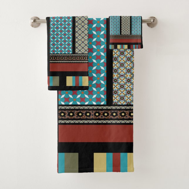 Muster für mexikanische Blockstäbe 1 Badhandtuch Set (Insitu)