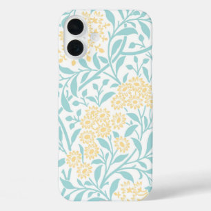 Muster für Minze und Gelbe Flora-Damast iPhone 16 Plus Hülle
