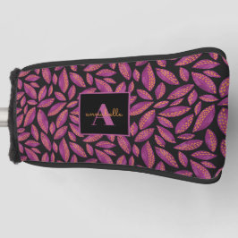 Muster für mit Monogramm Lila Herbstlaube Golf Headcover