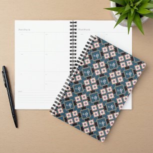 Muster für moderne Chic Geometric Floral Monogram Planer