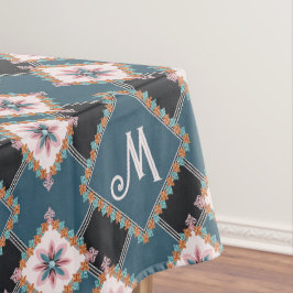 Muster für moderne Chic Geometric Floral Monogram Tischdecke