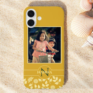 Muster für Monogramm-Foto mit benutzerdefinierter  iPhone 16 Plus Hülle