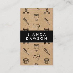 Muster für natürliche, braune Haarstempel Visitenkarte