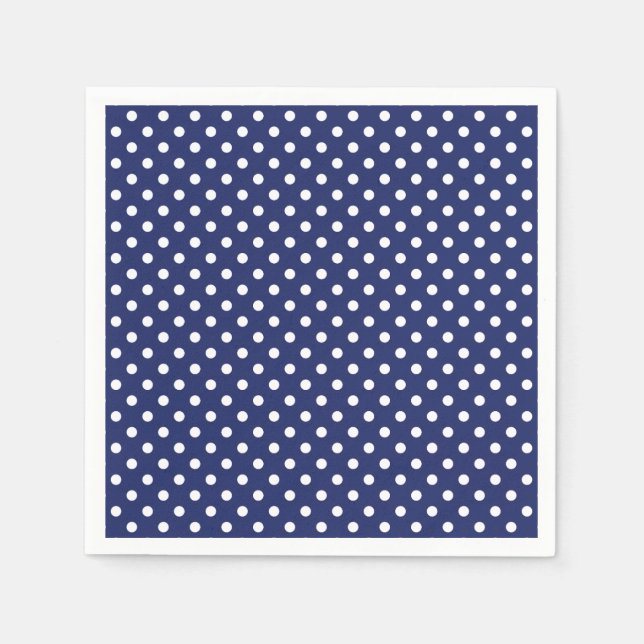 Muster für Navy-Blue-Polka-Punkte Serviette (Vorderseite)