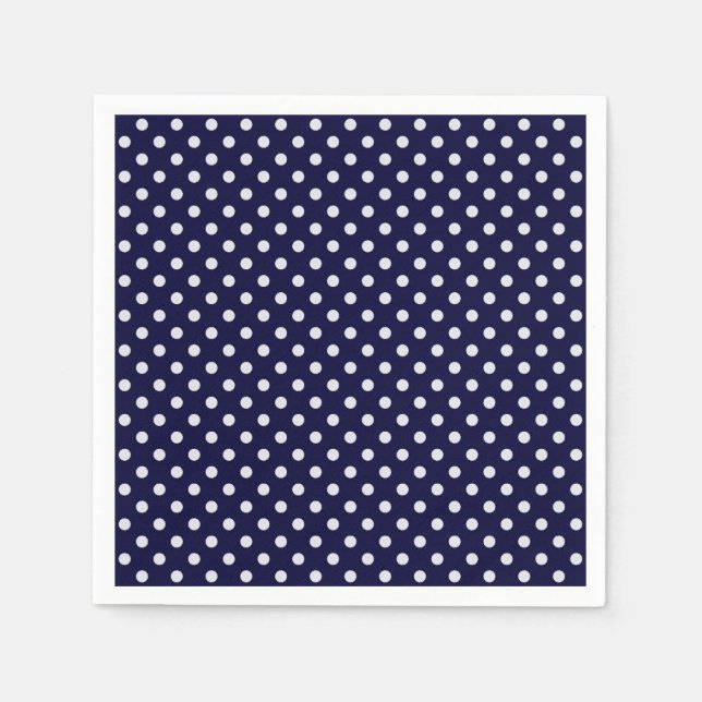 Muster für Navy-Blue-Polka-Punkte Serviette (Vorderseite)