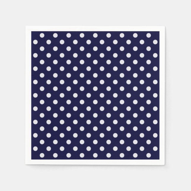 Muster für Navy-Blue-Polka-Punkte Serviette (Vorderseite)