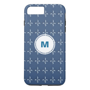 Muster für Navy Blue White Anchors Monogram iPhone 8 Plus/7 Plus Hülle