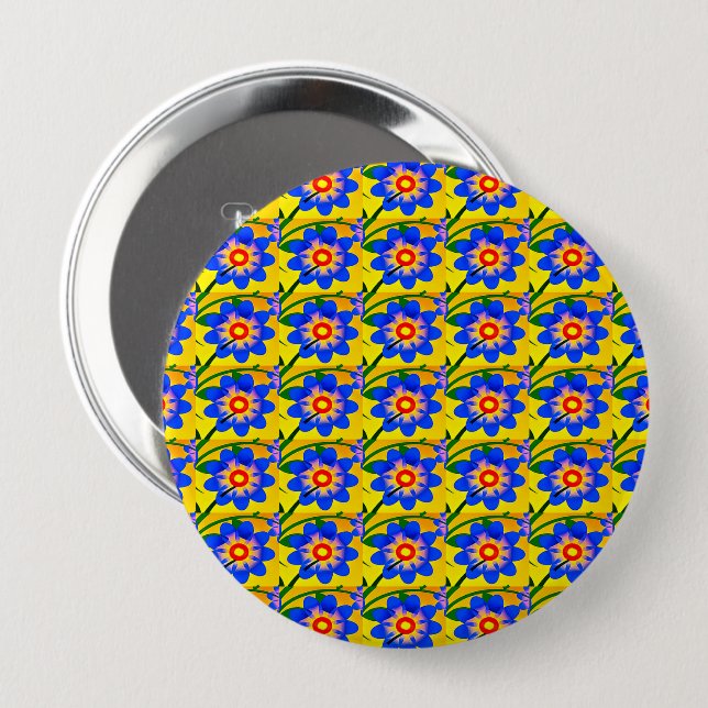 Muster für niedliche Abstrakte Blume Button (Vorne & Hinten)