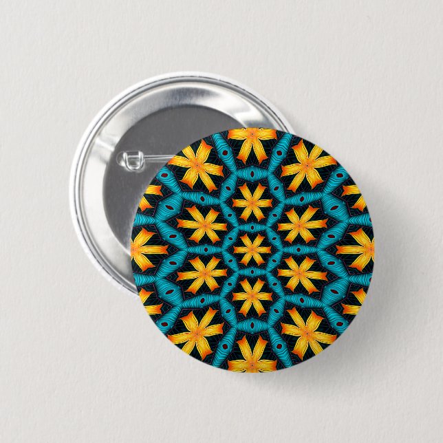 Muster für niedliche Abstrakte Blume Button (Vorne & Hinten)