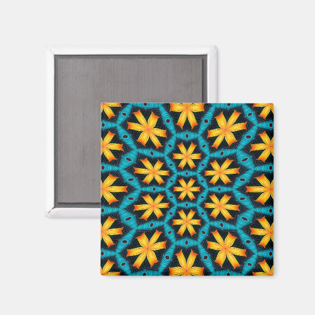 Muster für niedliche Abstrakte Blume Magnet (Vorderseite/Rückseite)