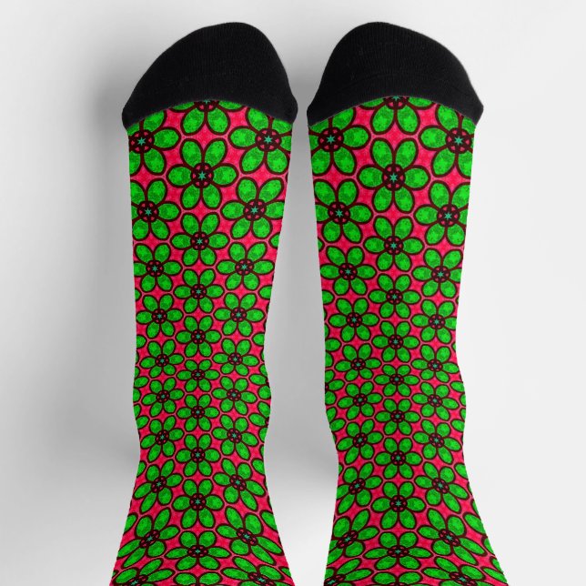 Muster für niedliche Abstrakte Blume Socken (Oben)