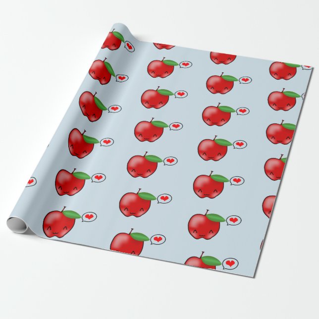 Muster für niedliche Apple-Liebe Geschenkpapier (Ungerollt)