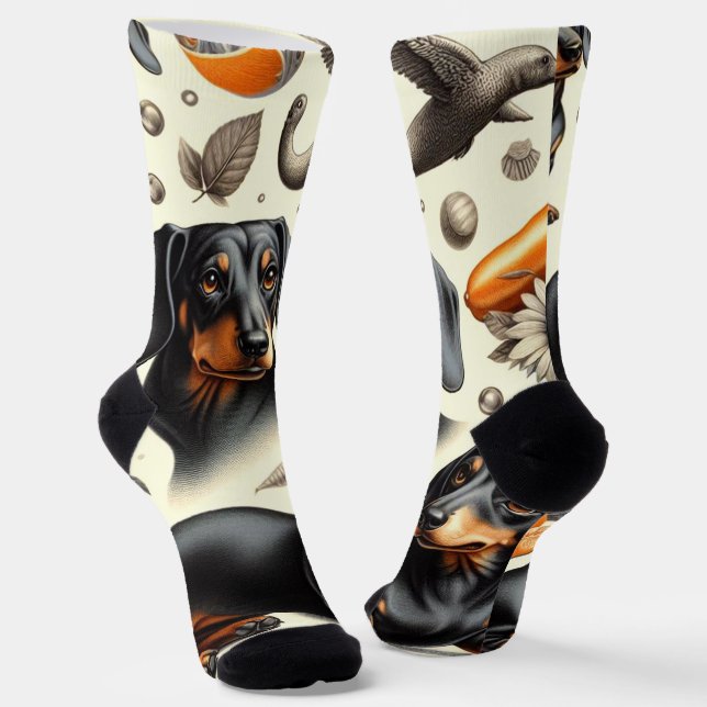Muster für niedliche Dackel Socken (Gewinkelt)