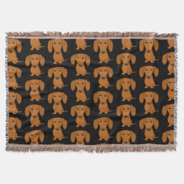 Muster für niedliche Dackeln | Rote Dackeln mit gl Decke (Vorderseite)