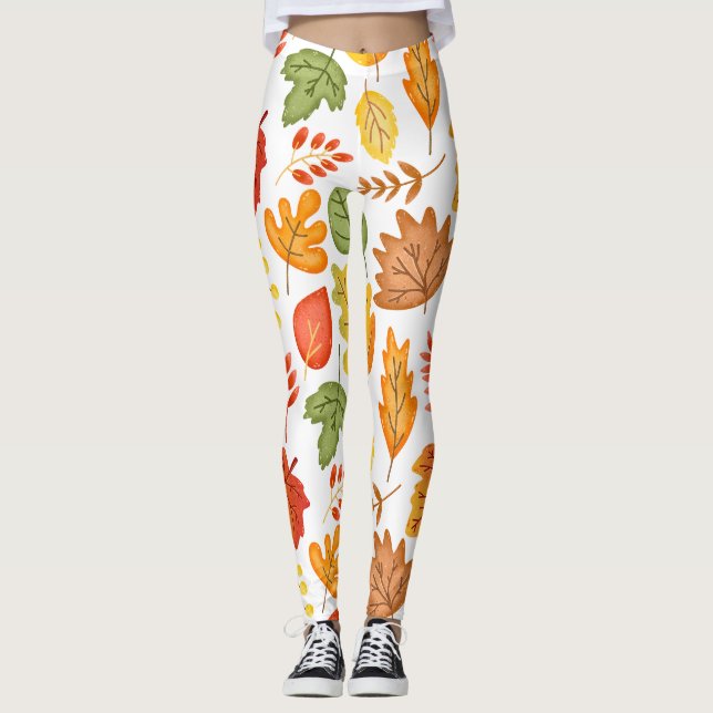 Muster für niedliche Herbstlaub Leggings (Vorderseite)