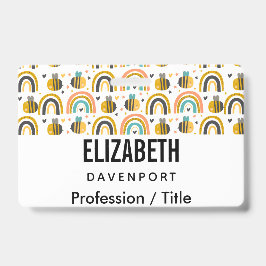 Muster für niedliche Hummeln und Regenbogen Ausweis