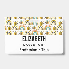 Muster für niedliche Hummeln und Regenbogen Ausweis