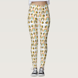 Muster für niedliche Hummeln und Regenbogen Leggings
