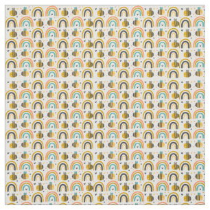 Muster für niedliche Hummeln und Regenbogen Stoff