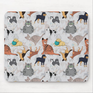 Muster für niedliche Hunde und Katzen Mousepad