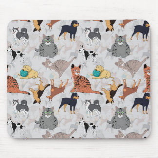 Muster für niedliche Hunde und Katzen Mousepad