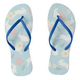 Muster für niedliche Kaninchen-Blume Flip Flops