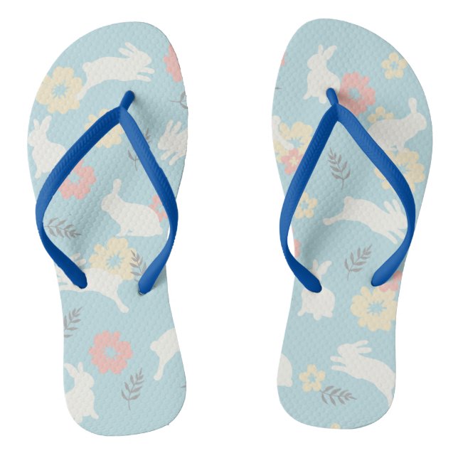 Muster für niedliche Kaninchen-Blume Flip Flops (Fußbett)