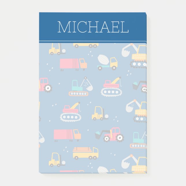 Muster für niedliche Konstruktionsbewegungen Post-it Klebezettel (Vorderseite)