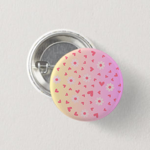 Muster für niedliche Liebe und Blume Button