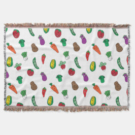 Muster für niedliche pflanzliche Lebensmittel Decke