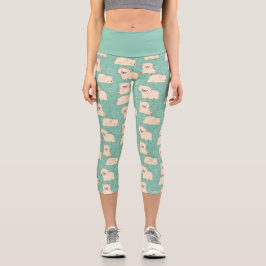 Muster für niedliche Weißbären Capri Leggings