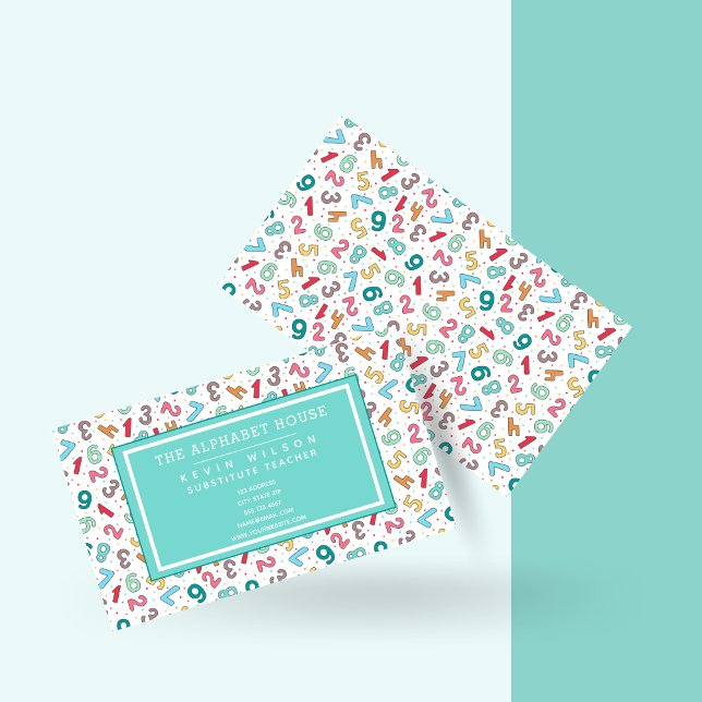 Muster für niedliche Zahlen - Lehrer/Lehrer Visitenkarte (Von Creator hochgeladen)