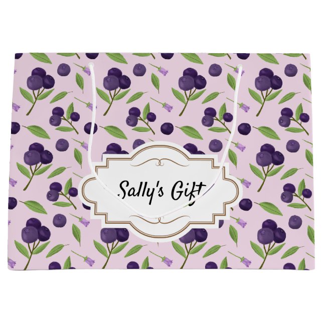 Muster für Obstkörbe - Blaubeeren Große Geschenktüte (Vorderseite)
